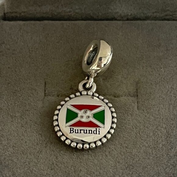 Pandora Burundi Flag Heart Charm - Picture 1 of 4
